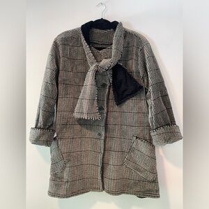 Vintage Oversized Fleece Plaid Jacket